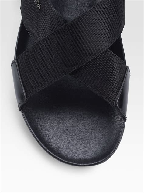 prada men's leather sandals|men's prada shoes size 14.